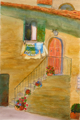 LAUNDRY DAY
Watercolor
17.5" h x14.5" w  Framed
