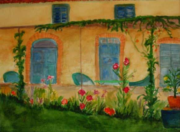 TUSCAN GARDEN
Watercolor
14.5" h x 17.5" w  Framed
