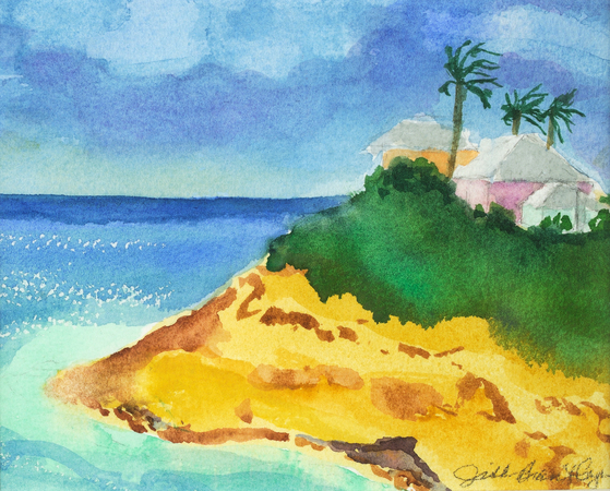 A LITTLE PARADISE
Watercolor
11" h x 10" w  Framed
Sold