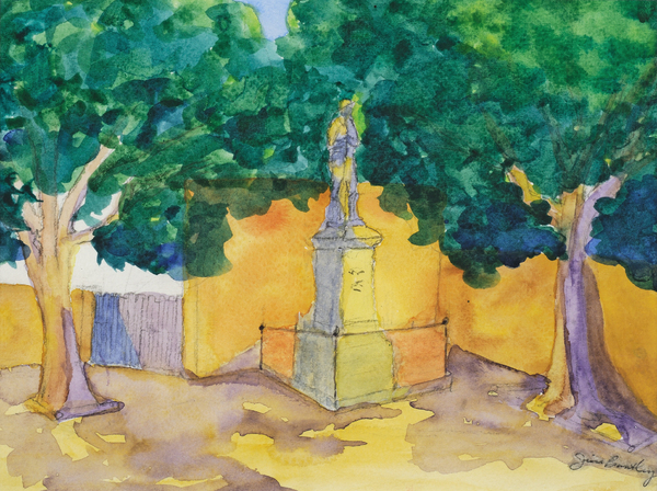 WW I  STATUE IN VIENS 
FRANCE
Watercolor
15" h x 13" w  Framed
