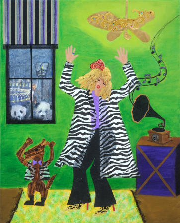LIKE NO ONE'S WATCHING      
mixed media on canvas
21.5" h x 19.5" w Framed
Sold
