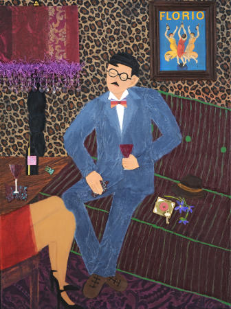 THE SUITOR
mixed media on canvas
25.5" h x 19.5" w  Framed
Sold