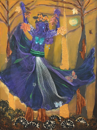 FOREST LAMENT
mixed media on canvas
25.5" h x 19.5" w. Framed