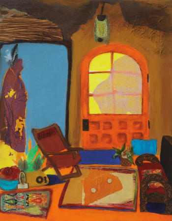 HER SPIRITUAL RETURN
mixed media on canvas 
29.5"h x 25.5"w Framed
